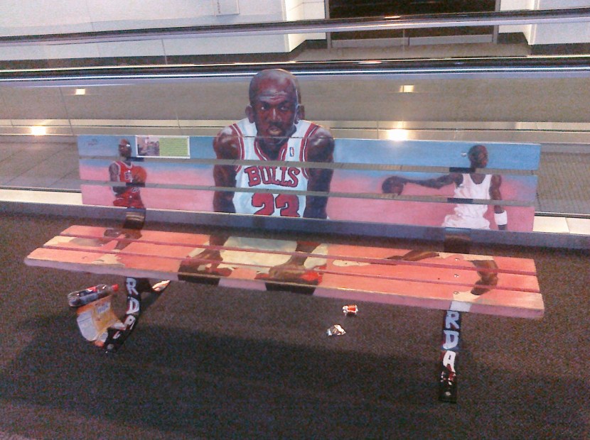 Freaky Michael Jordan bench at ORD