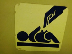 creepy changing table sign